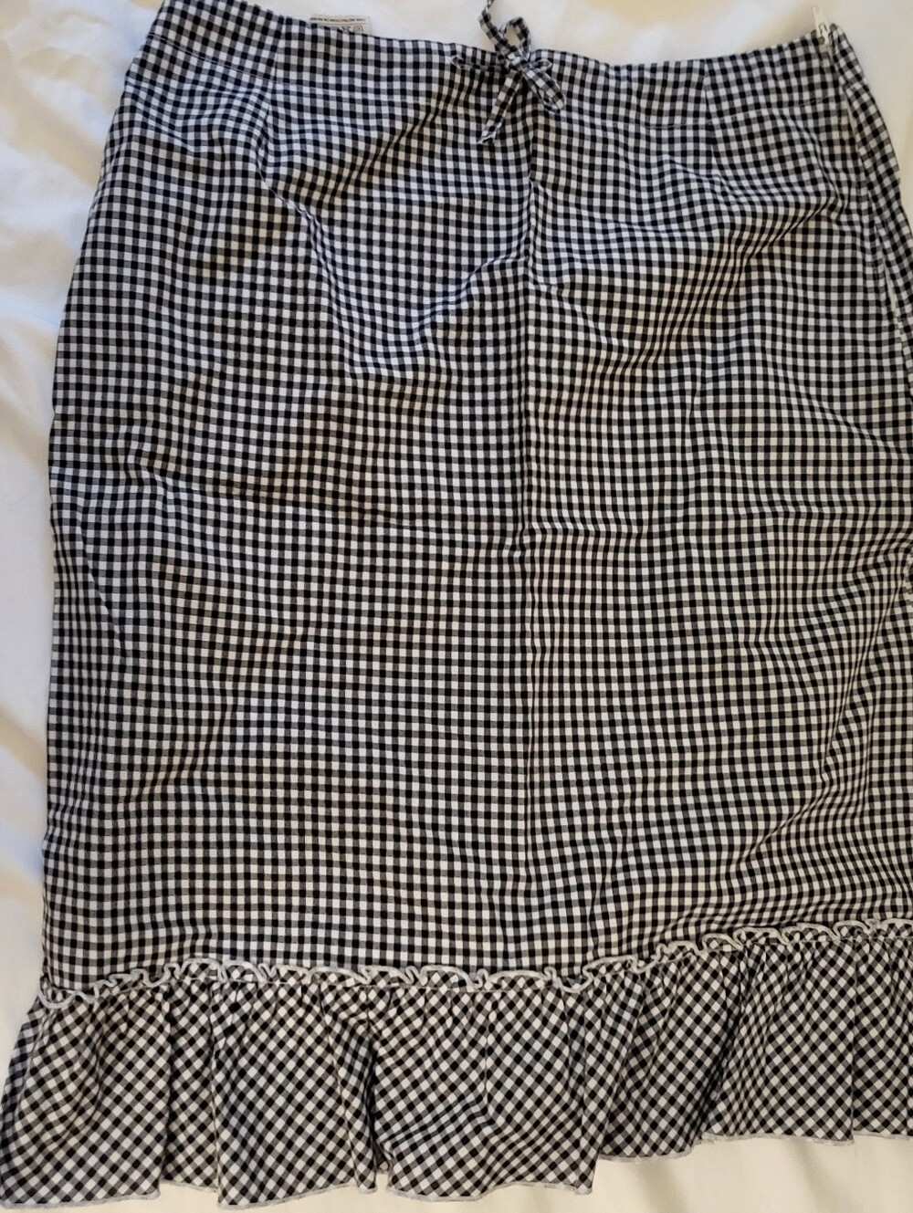 vintage gingham adjustable midi skirt